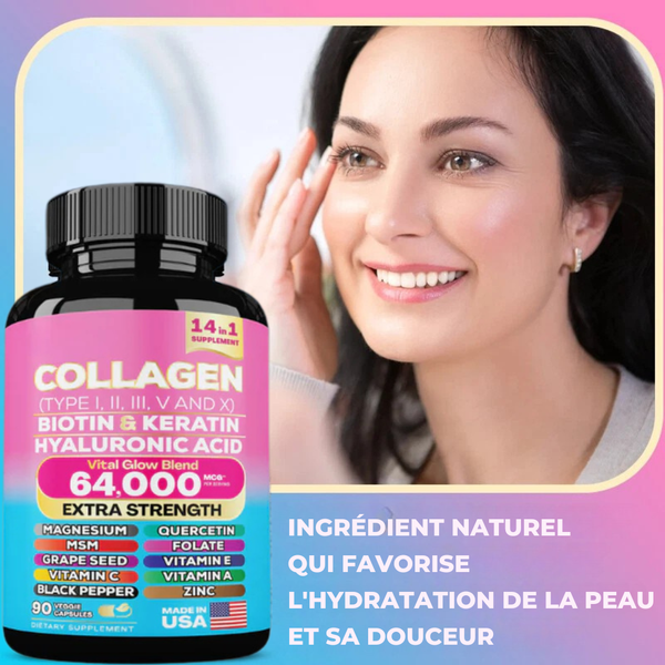 Capsules Collagène Beauté   Raffermissez Votre Peau, Renforcez Vos Cheveux, Aimez Votre Reflet